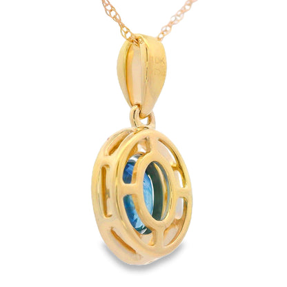 Sapphire Diamond Fashion Pendants 10KT Yellow Gold Bids.com