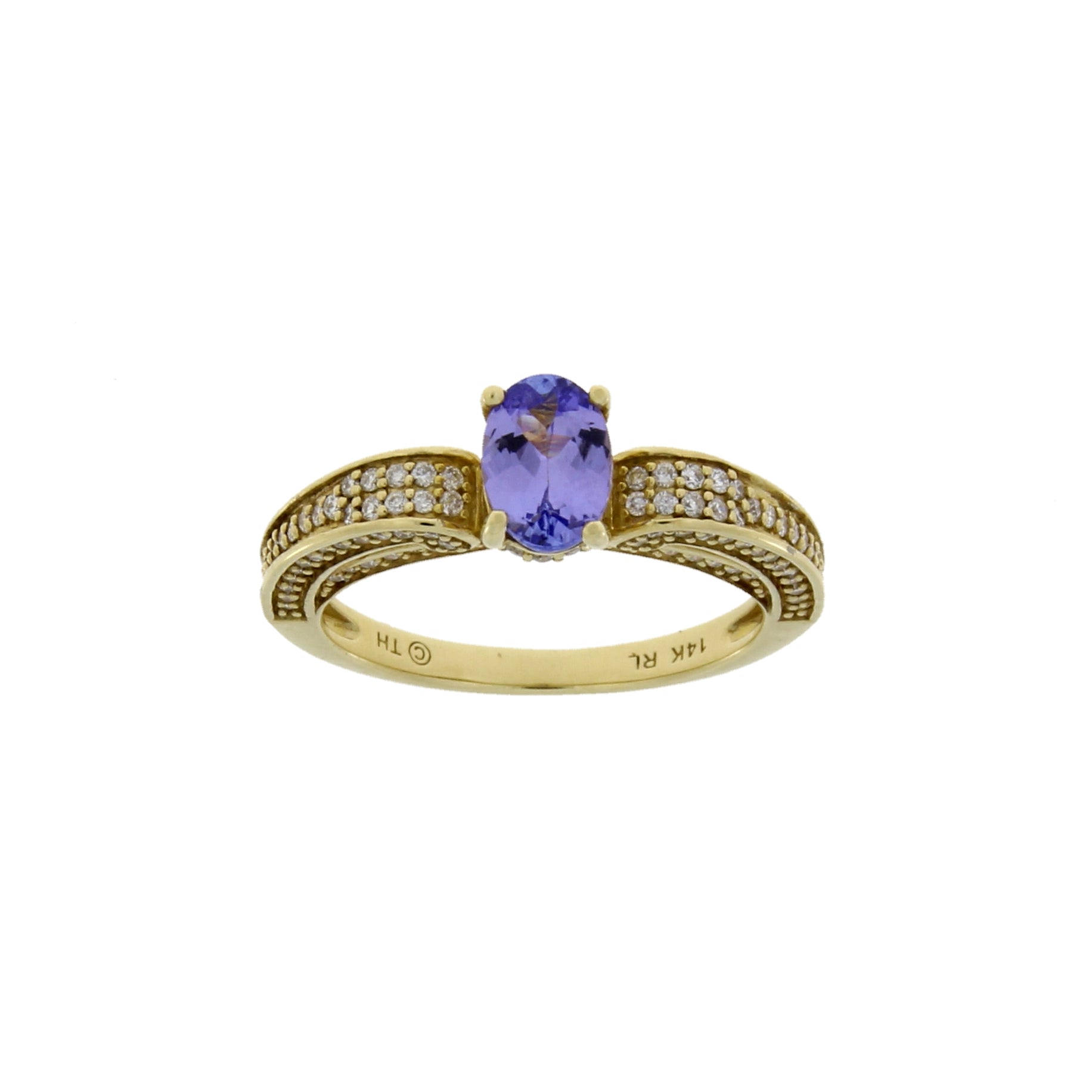 1.45ct Tanzanite Diamond Eng Only 14KT Yellow Gold Bids.com