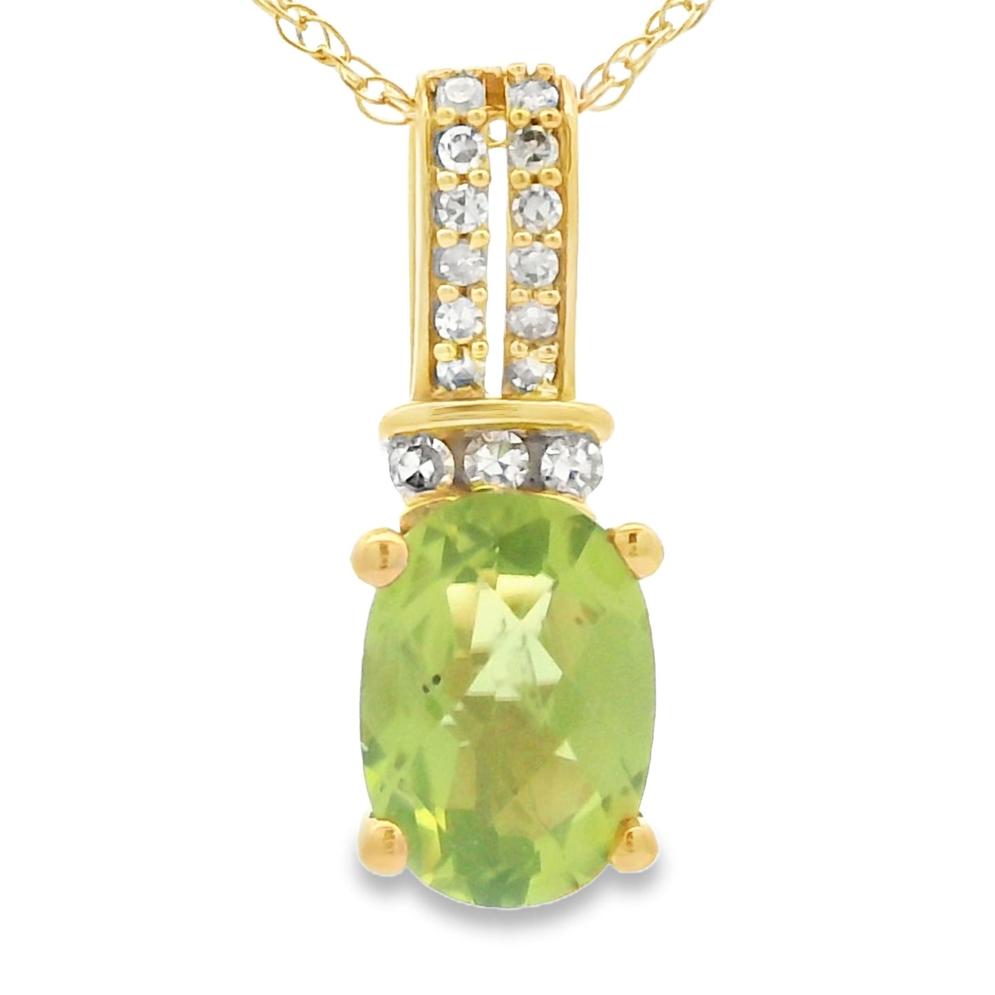 .37ct Peridot Diamond Fashion Pendants 10KT Yellow Gold Bids.com