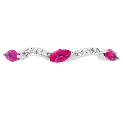 .21ct Ruby Diamond stackable band set 14KT White Gold Bids.com