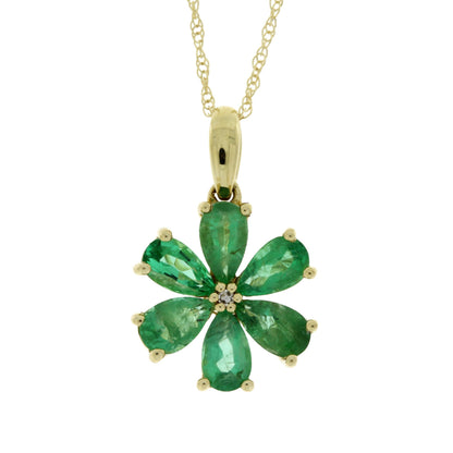 Emerald Diamond Fashion Pendants 14KT Yellow Gold Bids.com