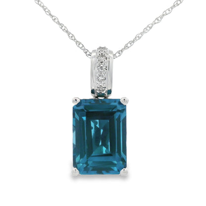 London Blue Topaz Fashion Pendants 10KT White Gold Bids.com