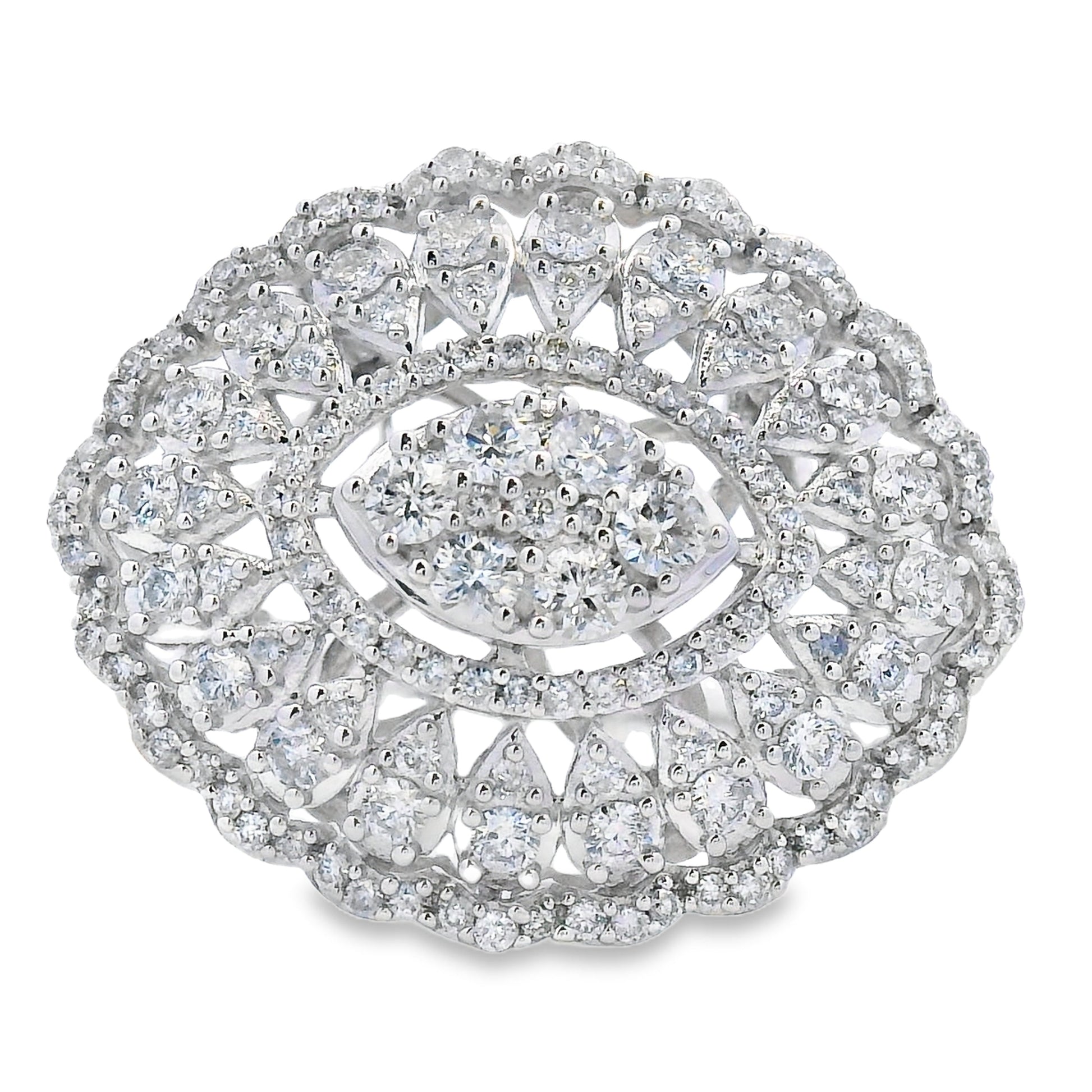 Genuine .85ct Diamond Ring 14KT White Gold Bids.com