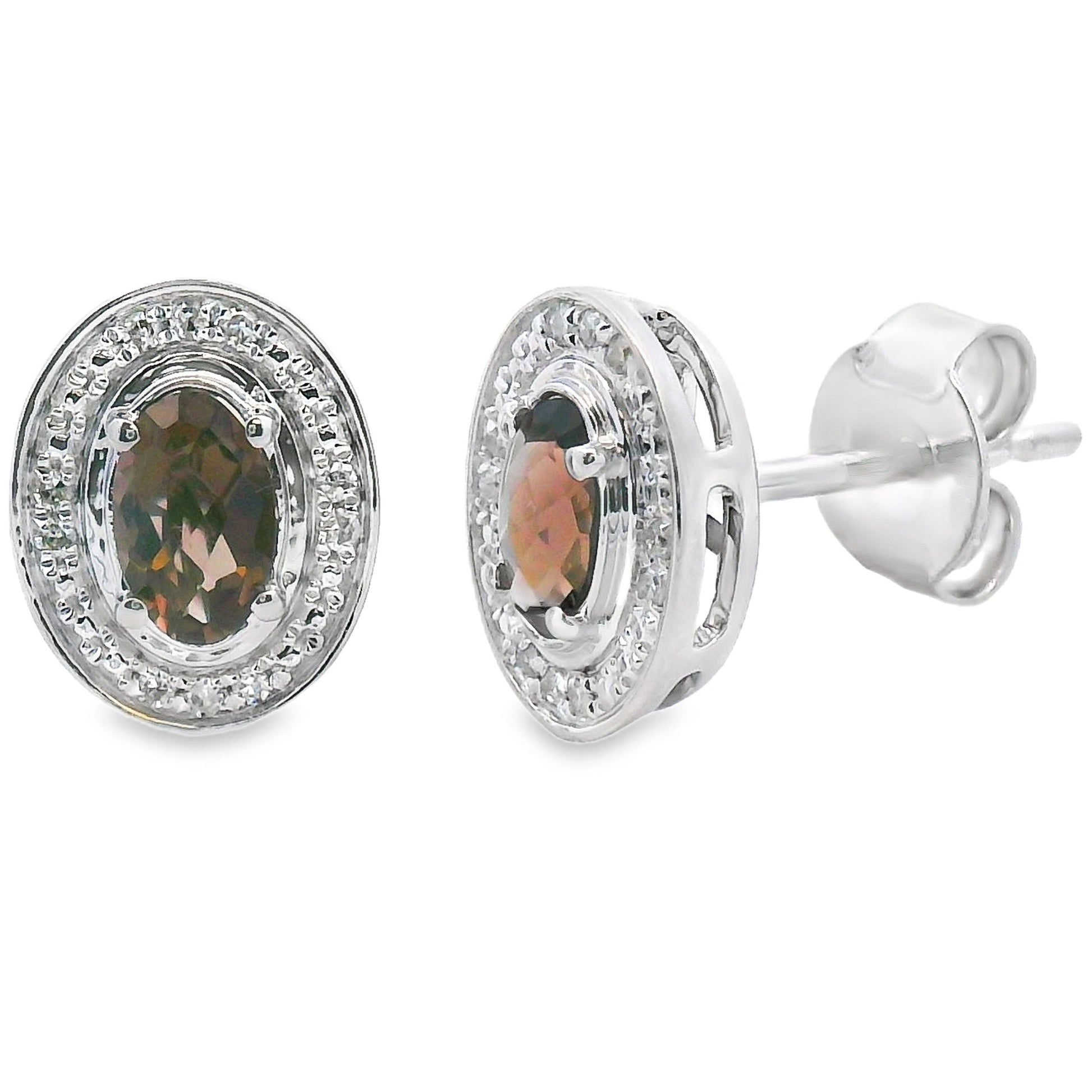 Genuine .45ct Quartz Diamond Earrings 10KT White Gold Bids.com