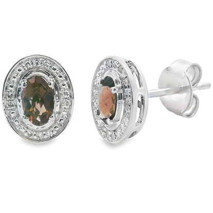 Genuine .45ct Quartz Diamond Earrings 10KT White Gold Bids.com