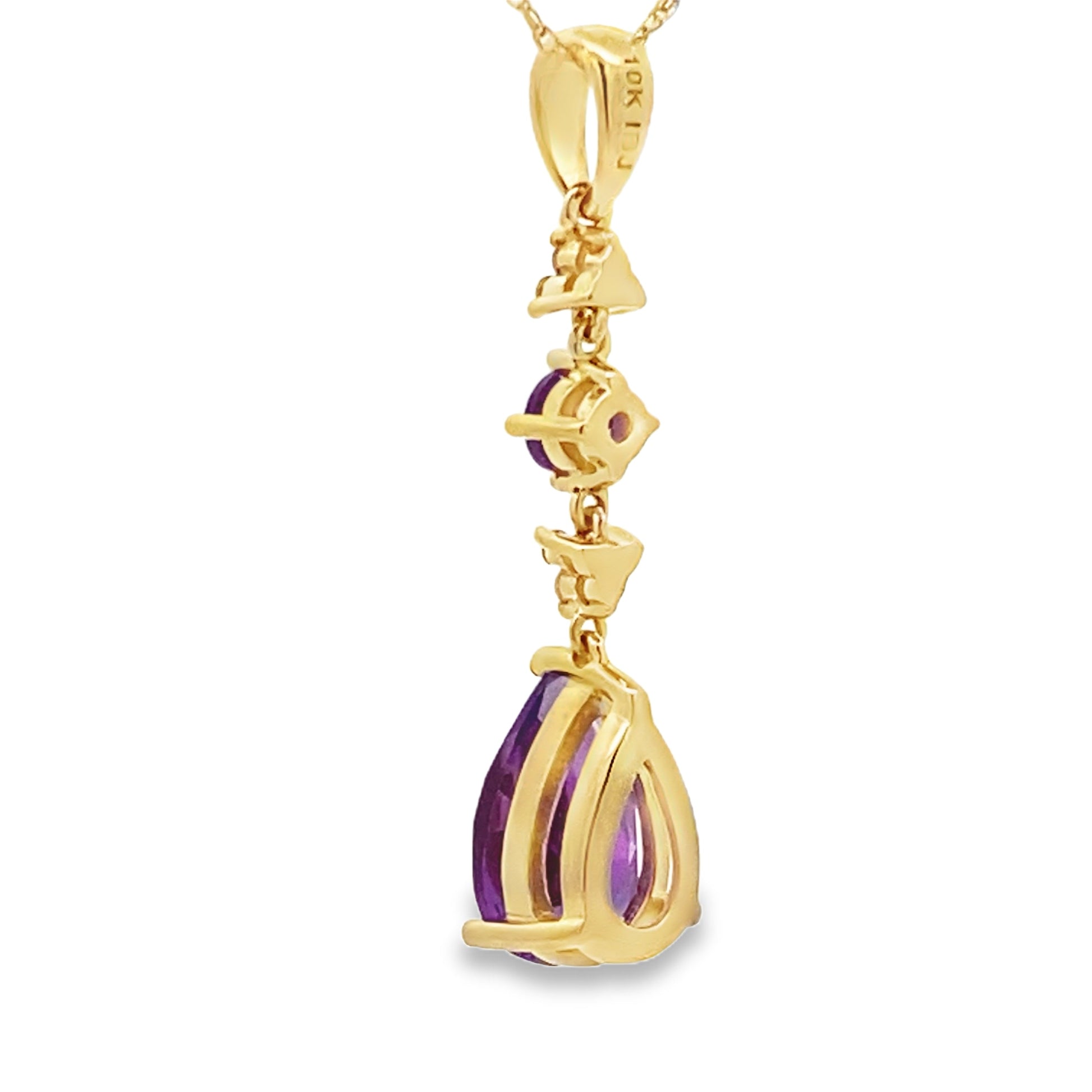 Amethyst Diamond Fashion Pendants 10KT Yellow Gold Bids.com