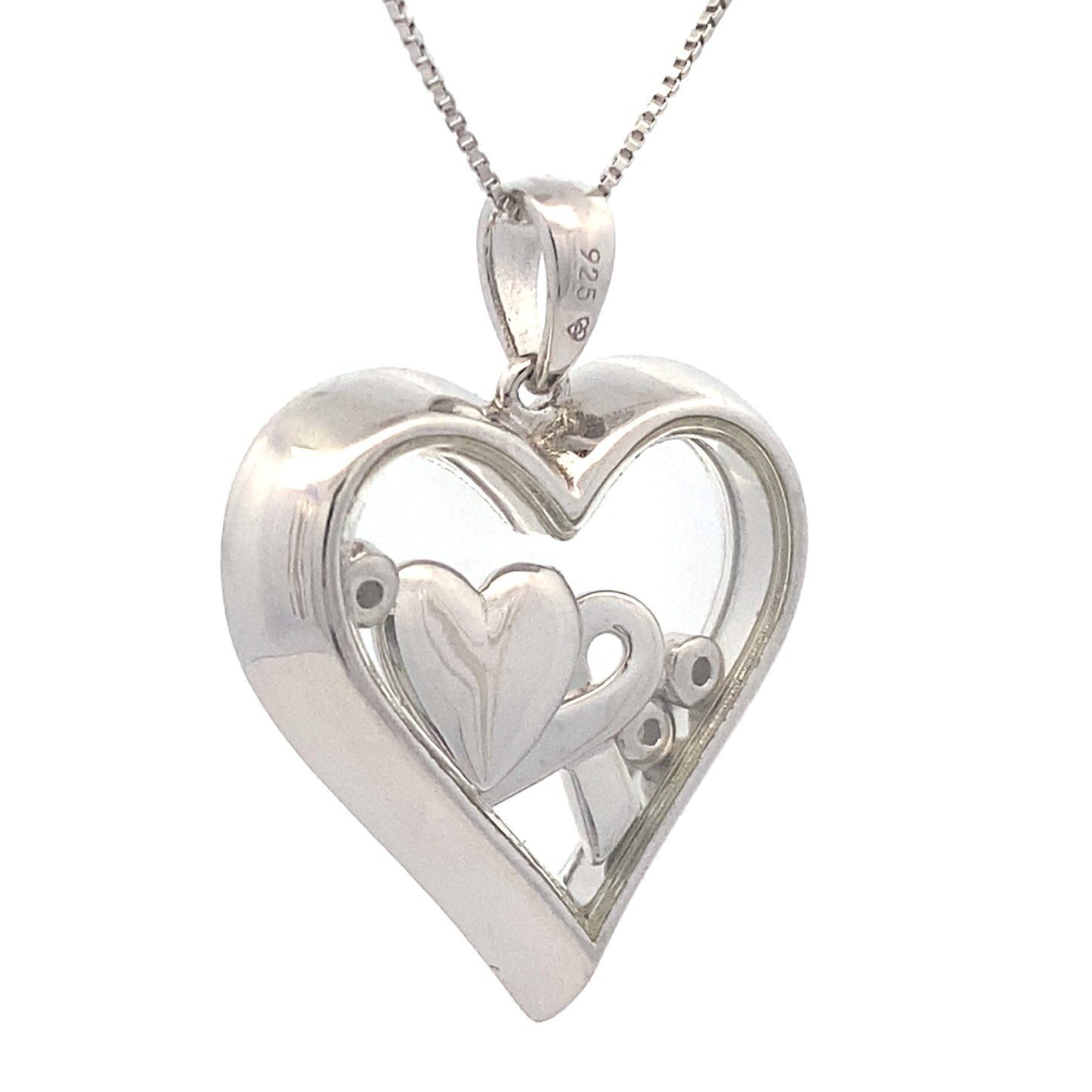 .02ct Diamond Heart Love Pendant Sterling Silver Bids.com