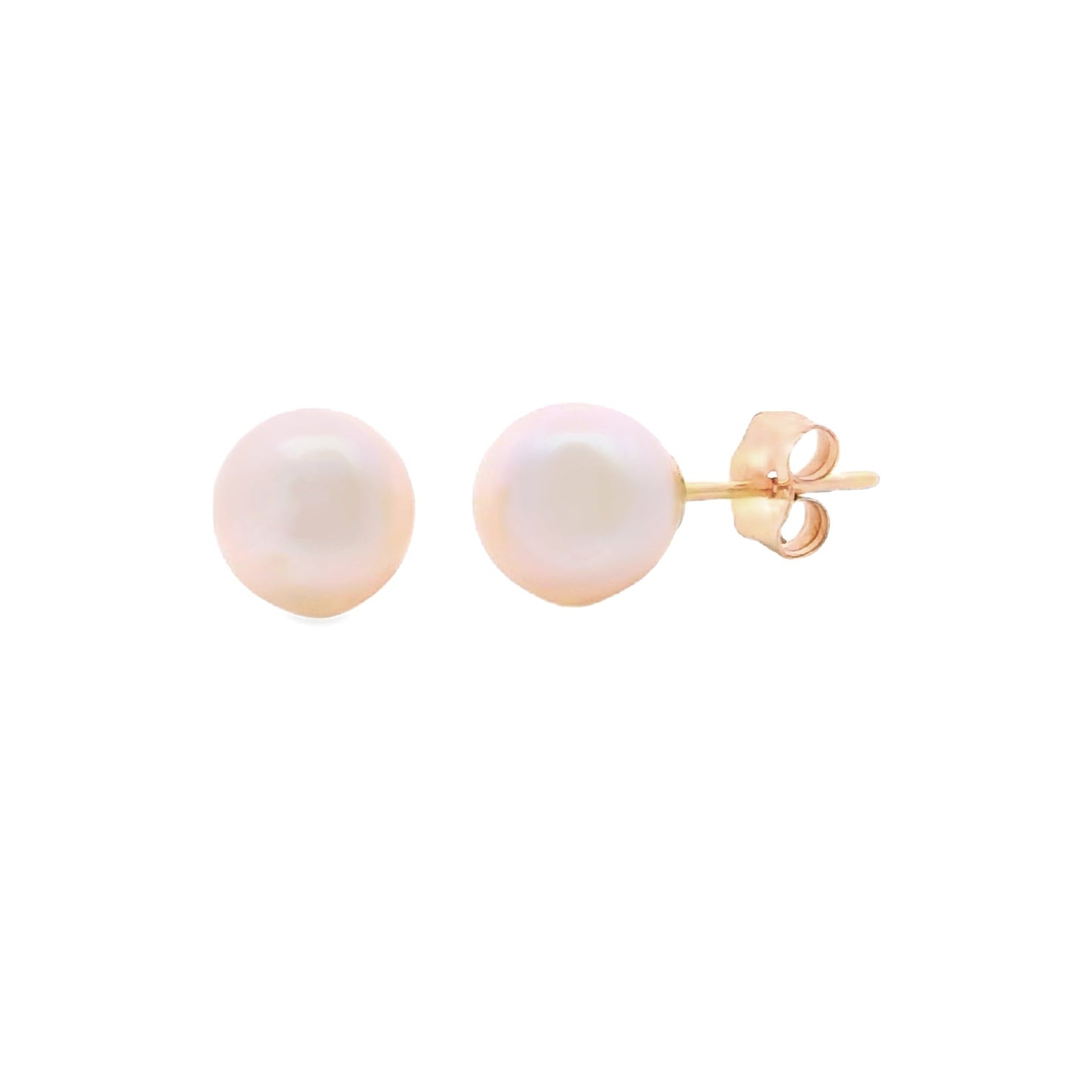 Genuine FW Pearl Stud Earrings 14KT Yellow Gold Bids.com