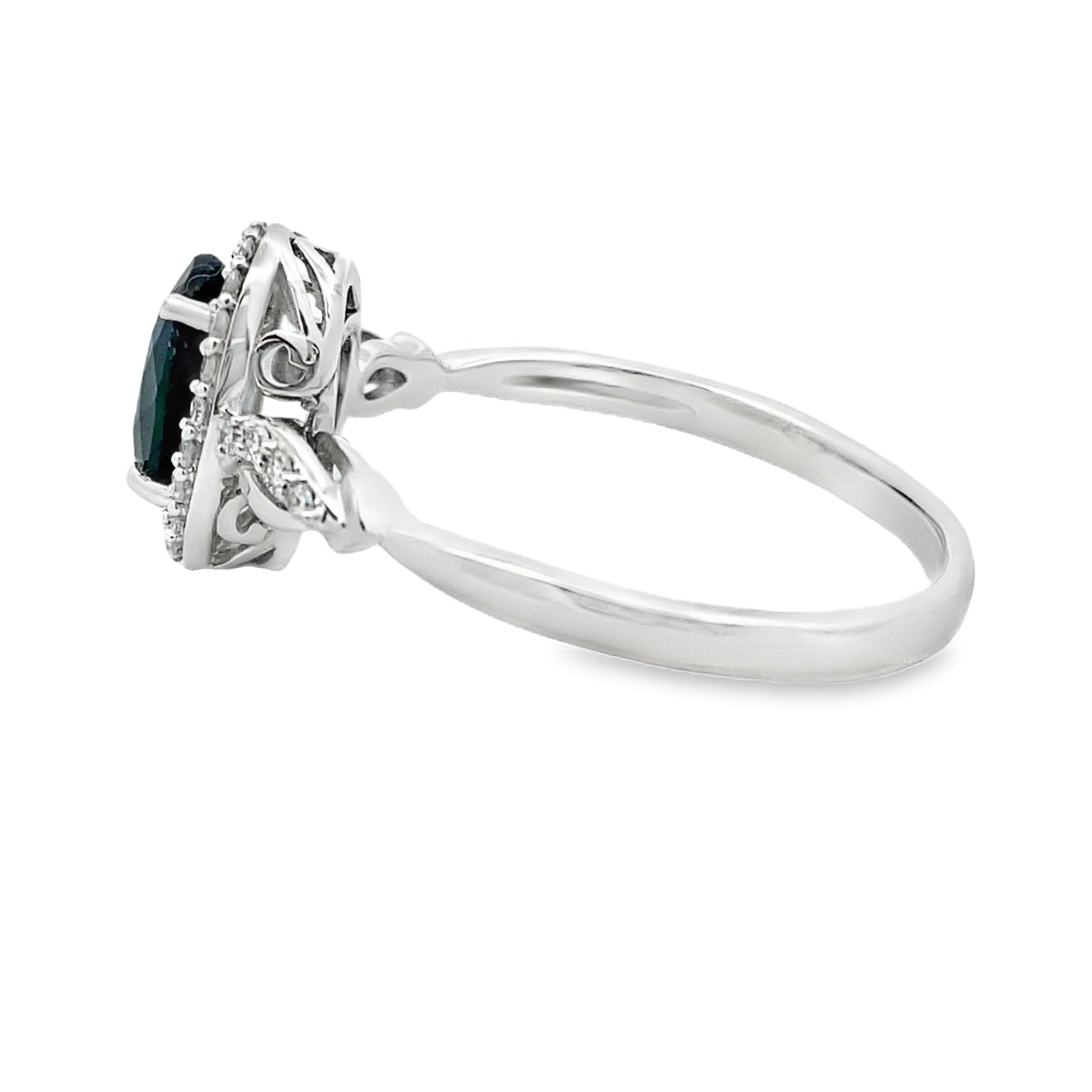 Natural 1.07ct Sapphire Diamond Ring 10KT White Gold Bids.com
