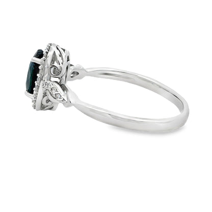 Natural 1.07ct Sapphire Diamond Ring 10KT White Gold Bids.com