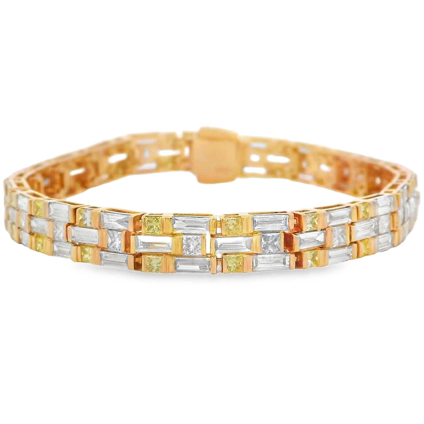 Lab Grown Diamond Tennis Bracelet 14KT Yellow Gold Bids.com