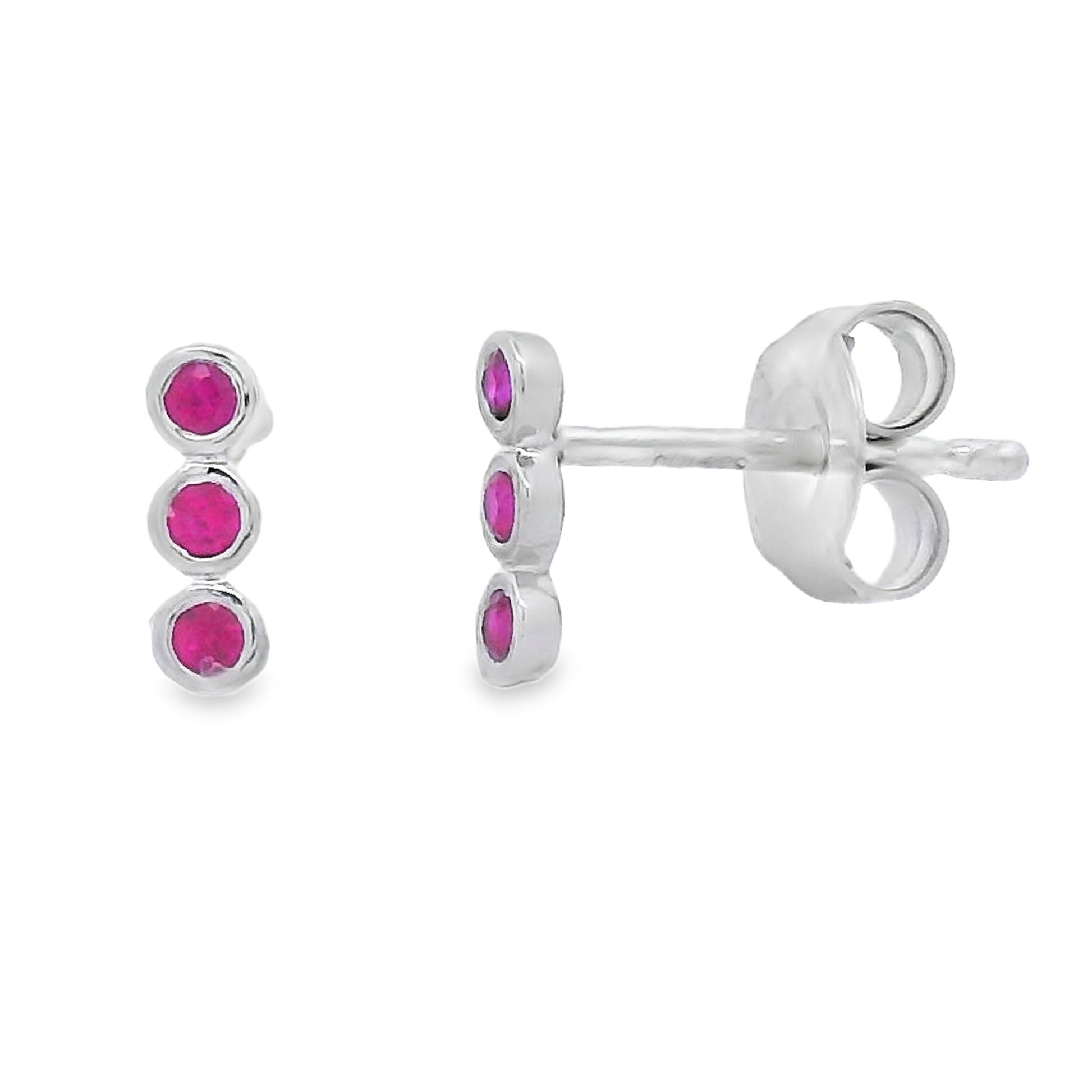 Genuine .11ct Ruby Earrings 14KT White Gold Bids.com