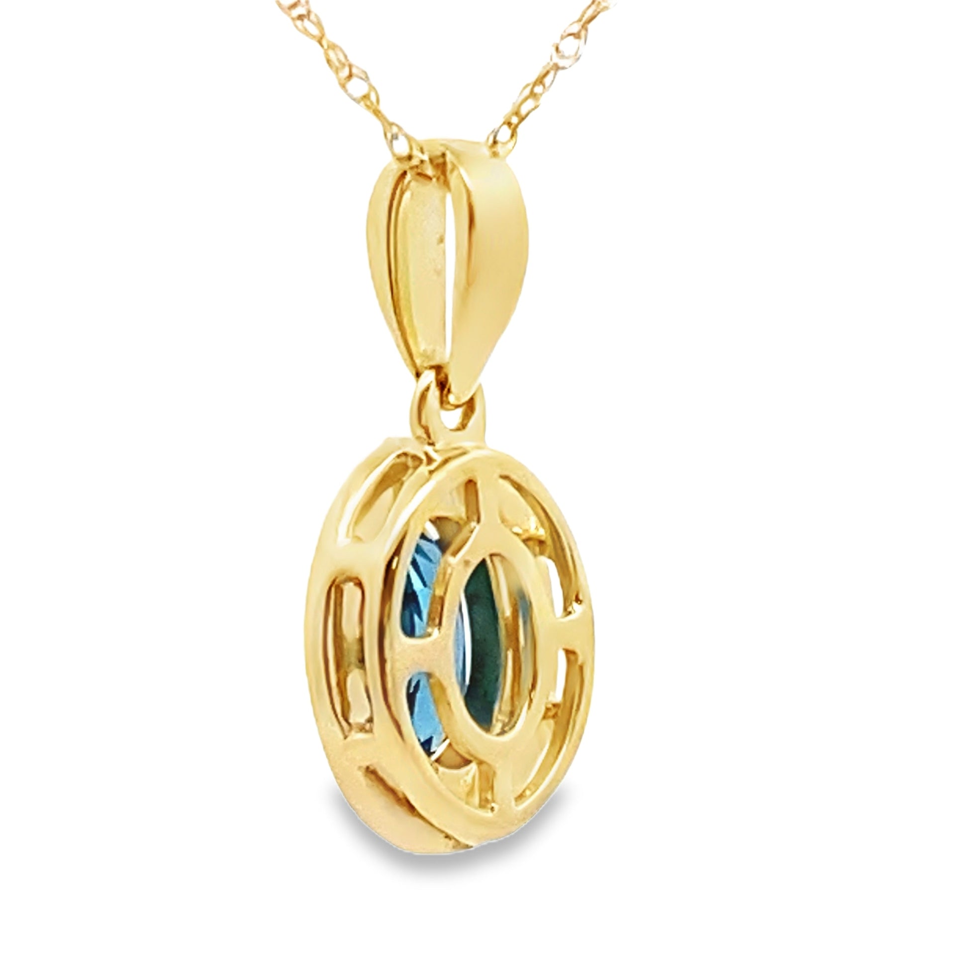 London Blue Topaz Fashion Pendants 10KT Yellow Gold Bids.com