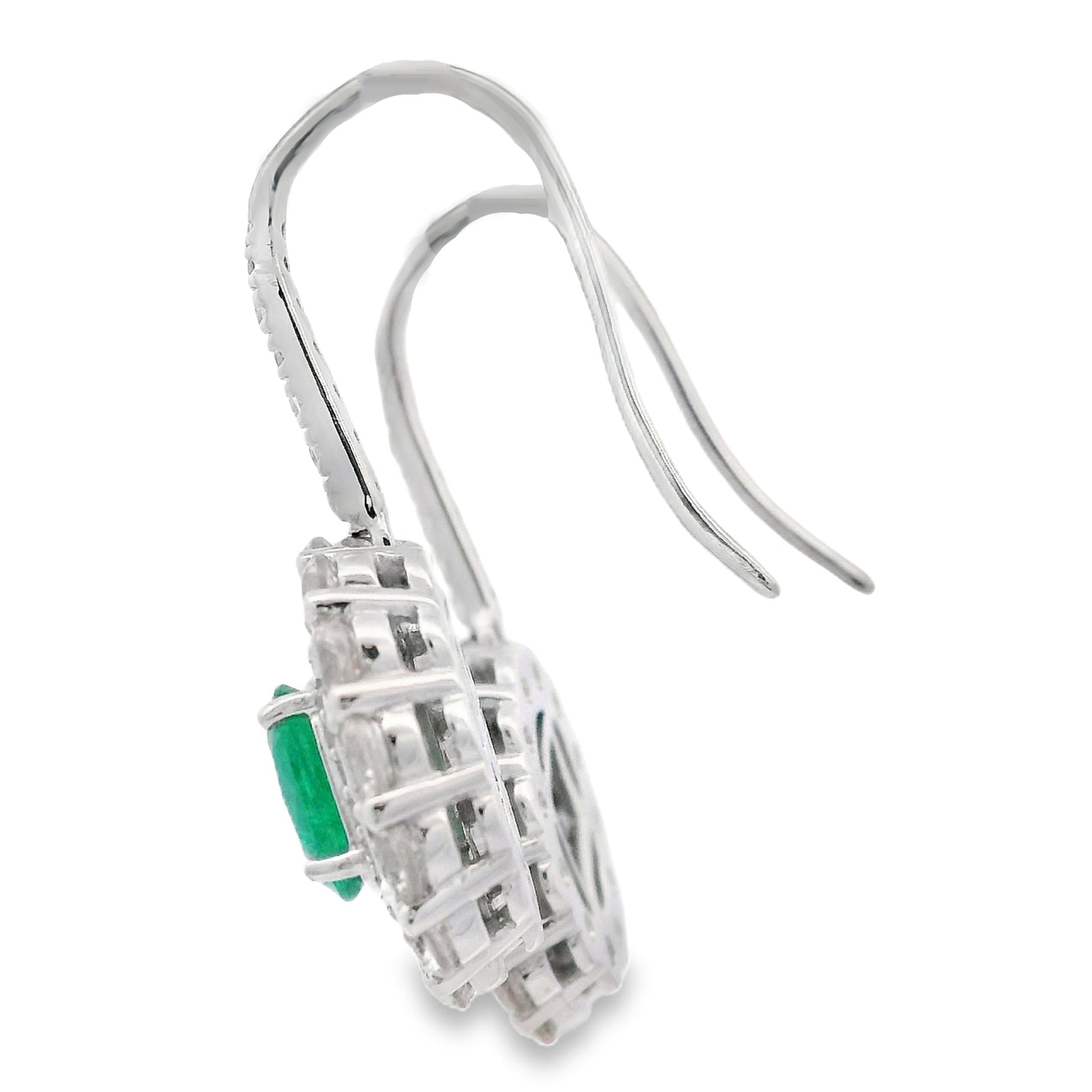 5.28ct Emerald Zircon Dangle Earrings Sterling Silver Bids.com