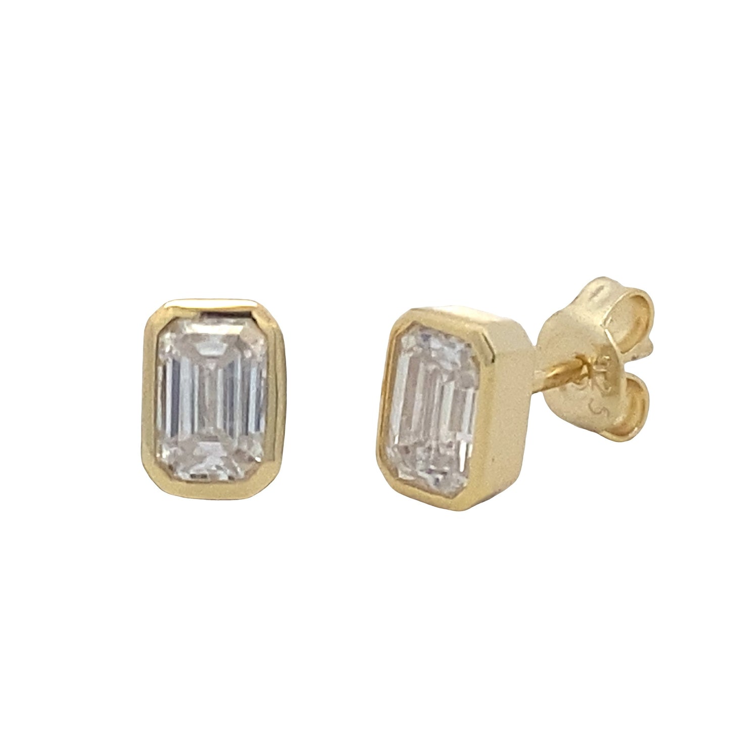Genuine Moissanite Stud Earrings Sterling Silver Bids.com