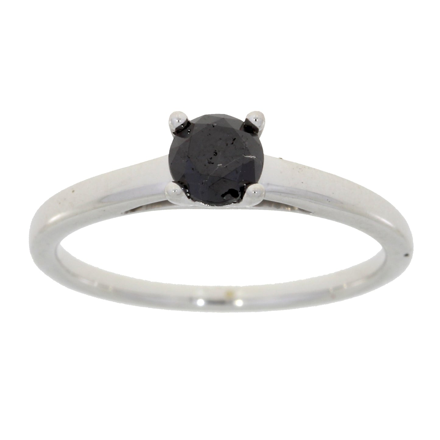 Natural .50ct Black Diamond Eng Only Sterling Silver Bids.com