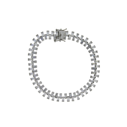 Natural Cubic Zirconium Tennis Bracelet Sterling Silver Bids.com