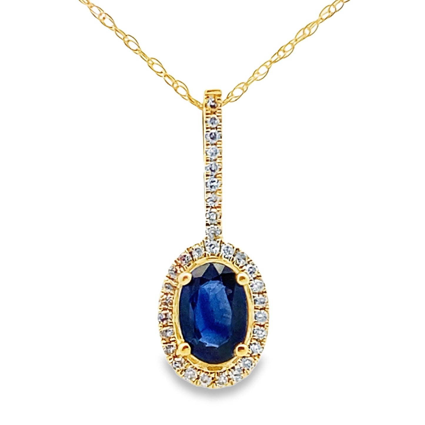 Sapphire Diamond Fashion Pendants 10KT Yellow Gold Bids.com