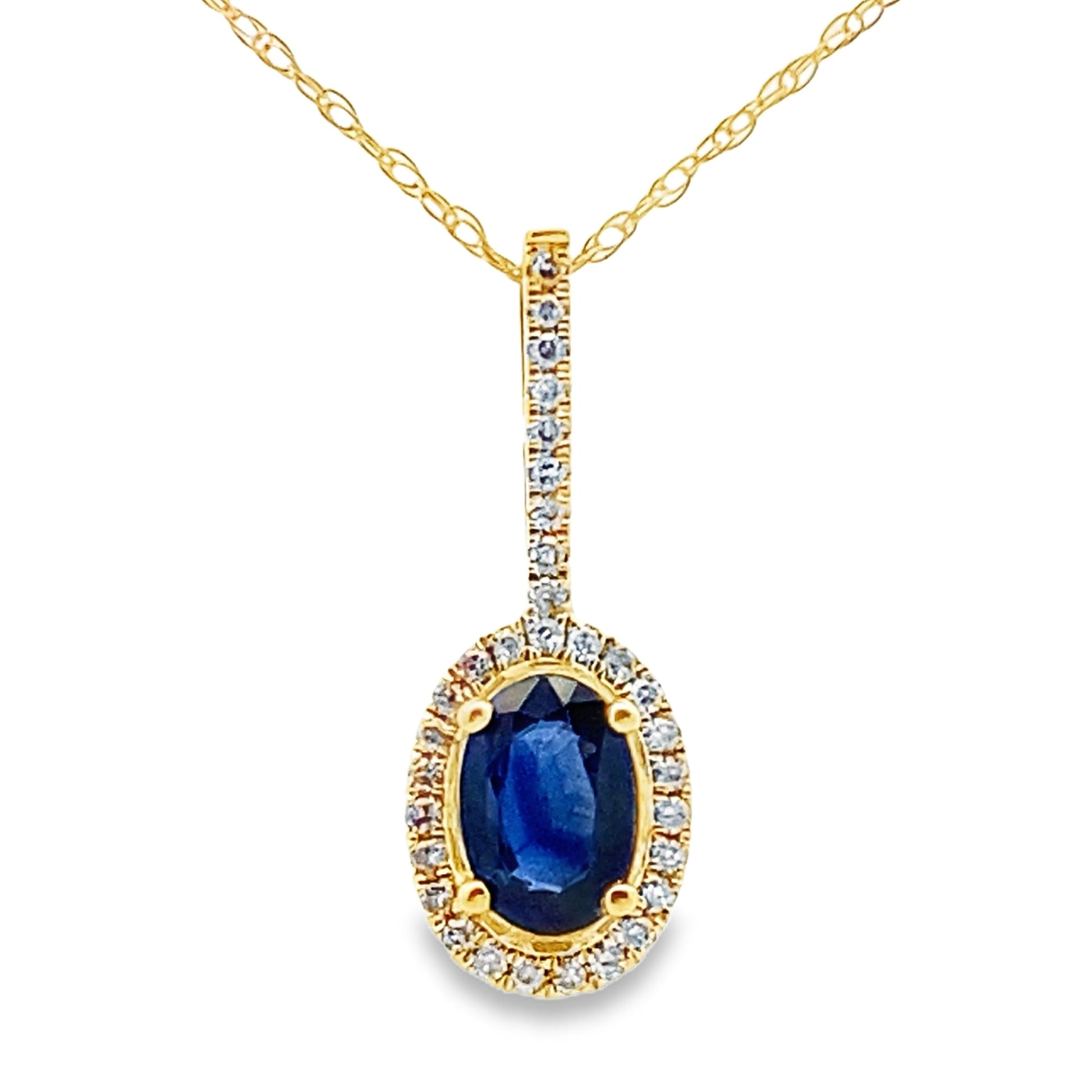 Sapphire Diamond Fashion Pendants 10KT Yellow Gold Bids.com