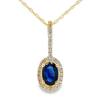 Sapphire Diamond Fashion Pendants 10KT Yellow Gold Bids.com