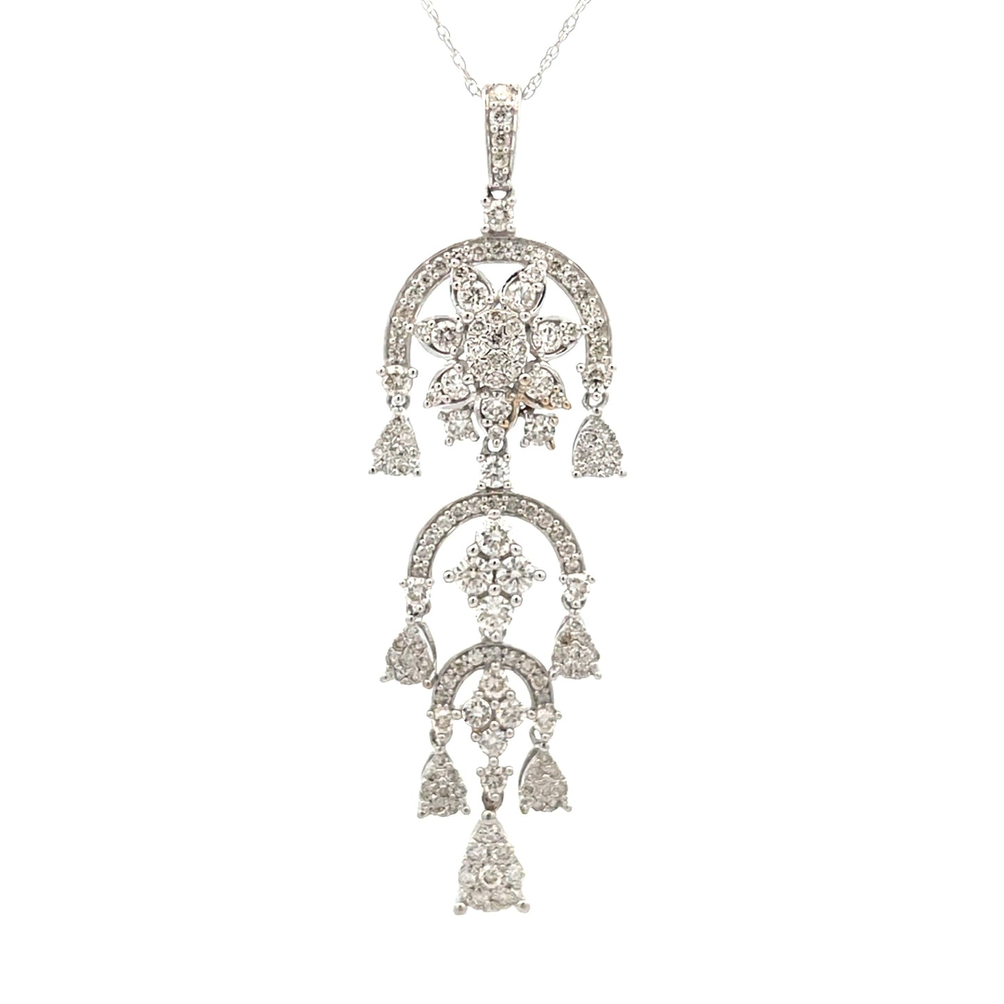 Natural 1.50ct Diamond Fashion Pendants 14KT White Gold Bids.com