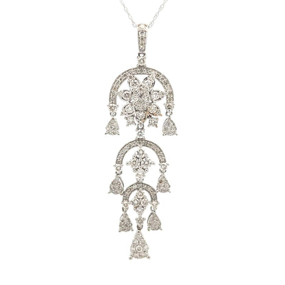 Natural 1.50ct Diamond Fashion Pendants 14KT White Gold Bids.com