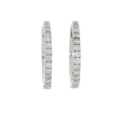 Genuine .51ct Diamond Hoop Earrings 14KT White Gold Bids.com