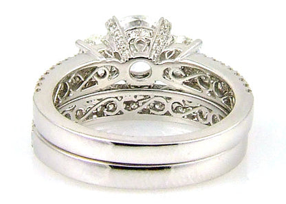 Natural 1.05ct Engagement Ring Set 18KT White Gold Bids.com