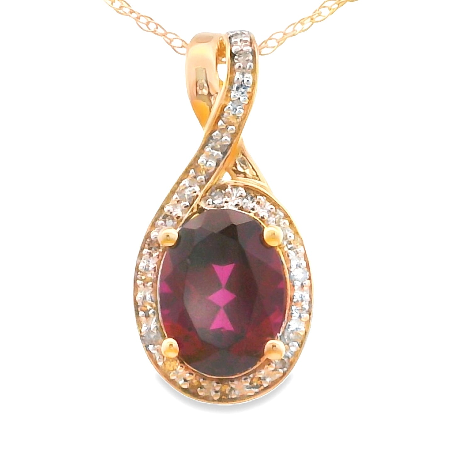 1.61ct Garnet Diamond Fashion Pendants 14KT Yellow Gold Bids.com