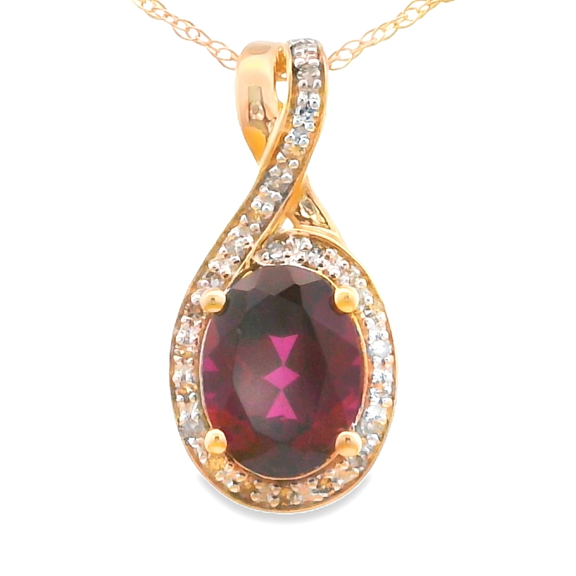1.61ct Garnet Diamond Fashion Pendants 14KT Yellow Gold Bids.com