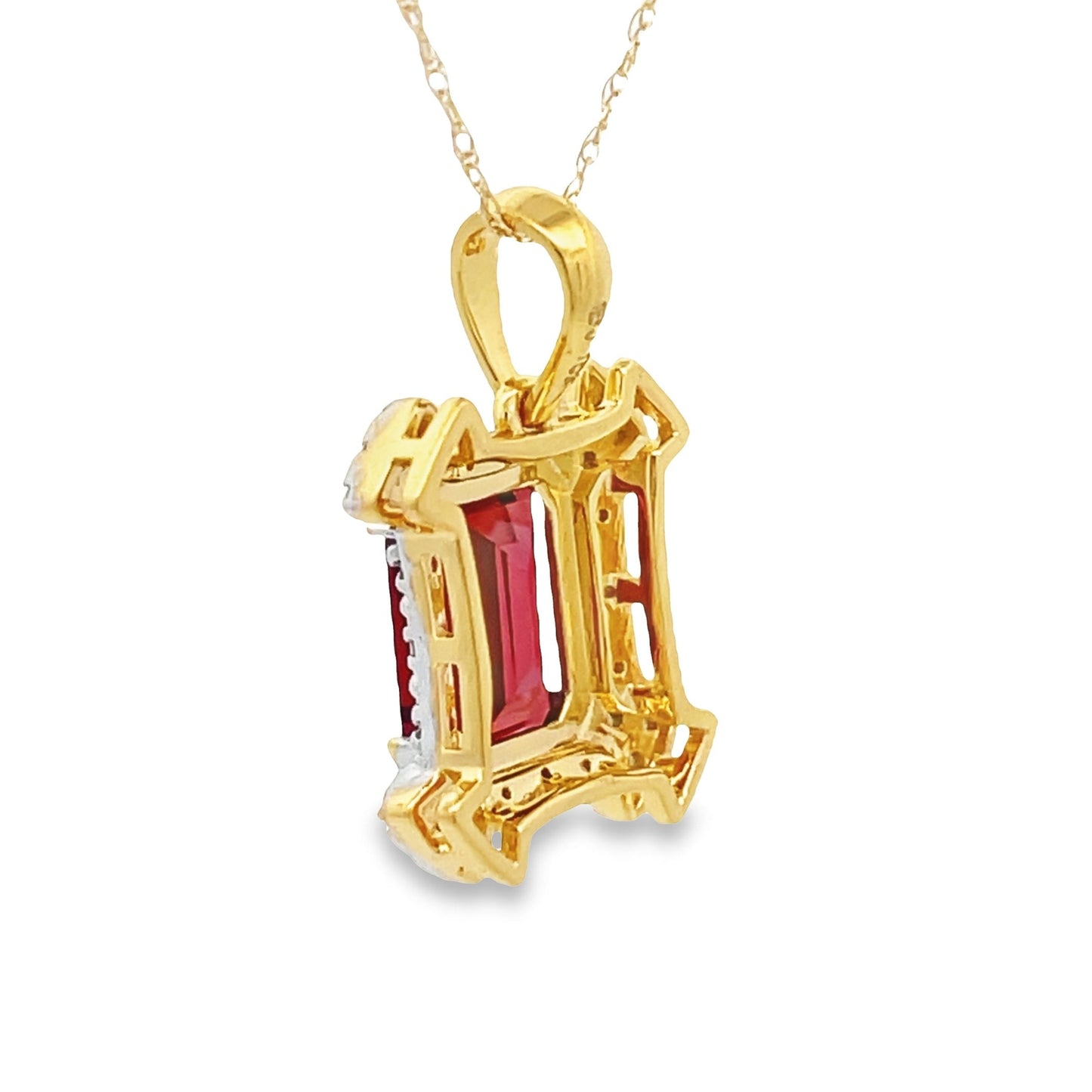 1.87ct Garnet Diamond Fashion Pendants 10KT Yellow Gold Bids.com