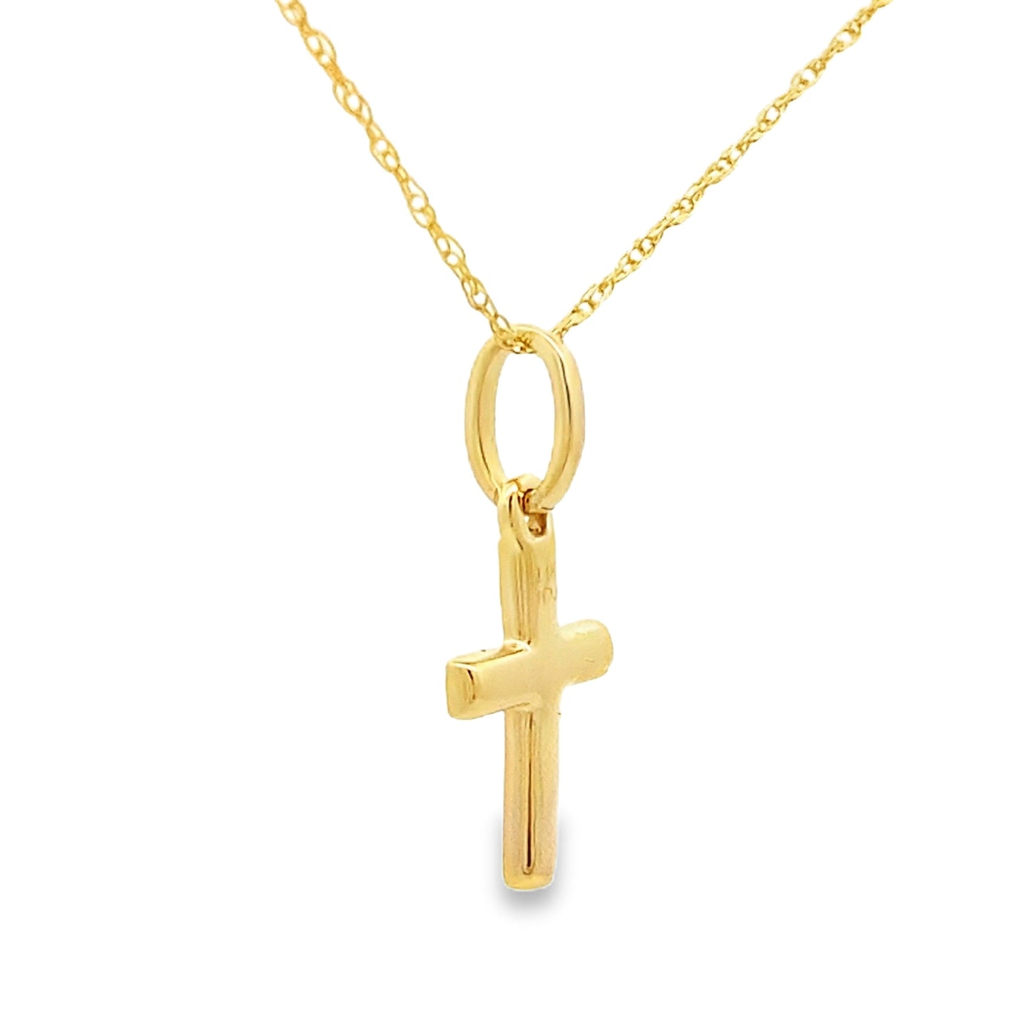 .05ct Diamond Cross Religious Pendant 14KT Yellow Gold Bids.com