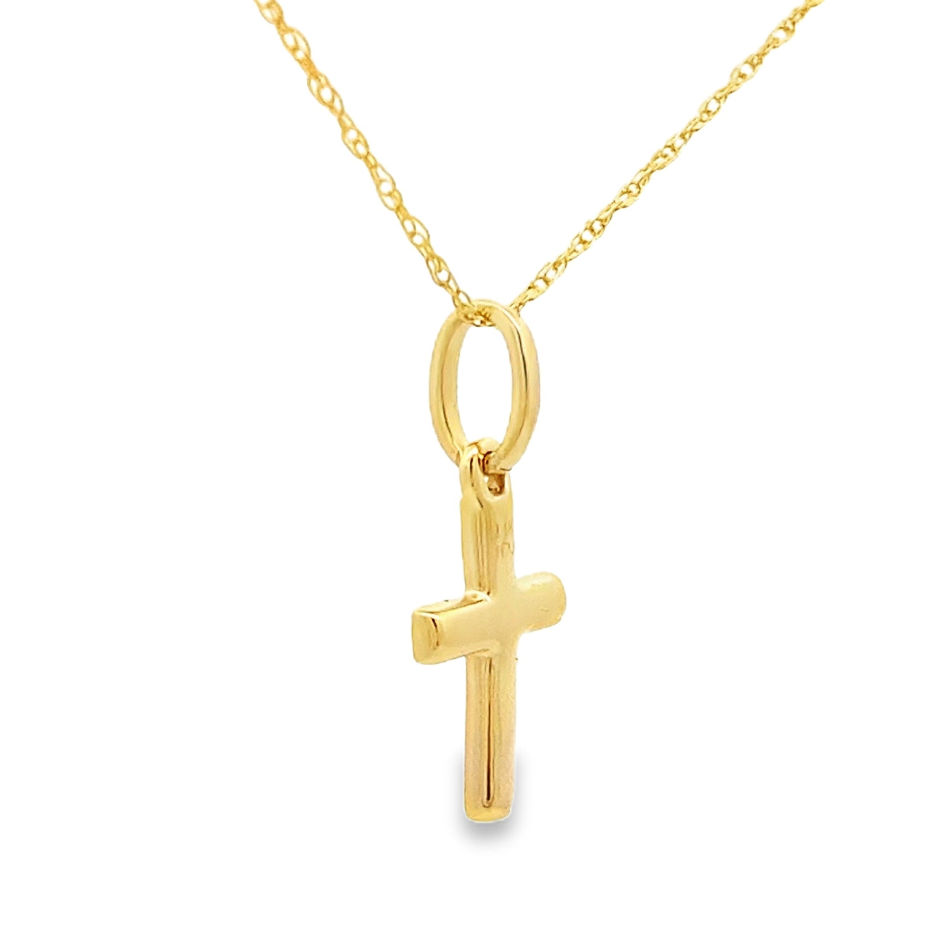 .05ct Diamond Cross Religious Pendant 14KT Yellow Gold Bids.com
