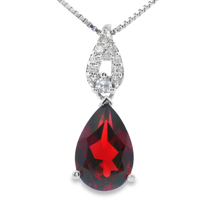 1.38ct Garnet Diamond Fashion Pendants 10KT White Gold Bids.com