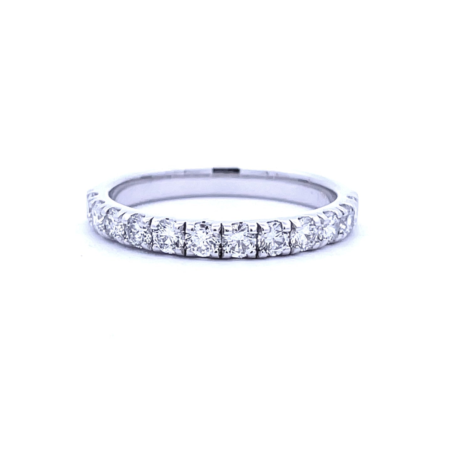 Natural .75ct Diamond Wedding Band Ring 14KT White Gold Bids.com