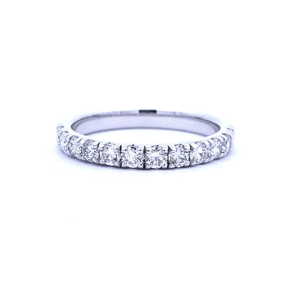Natural .75ct Diamond Wedding Band Ring 14KT White Gold Bids.com