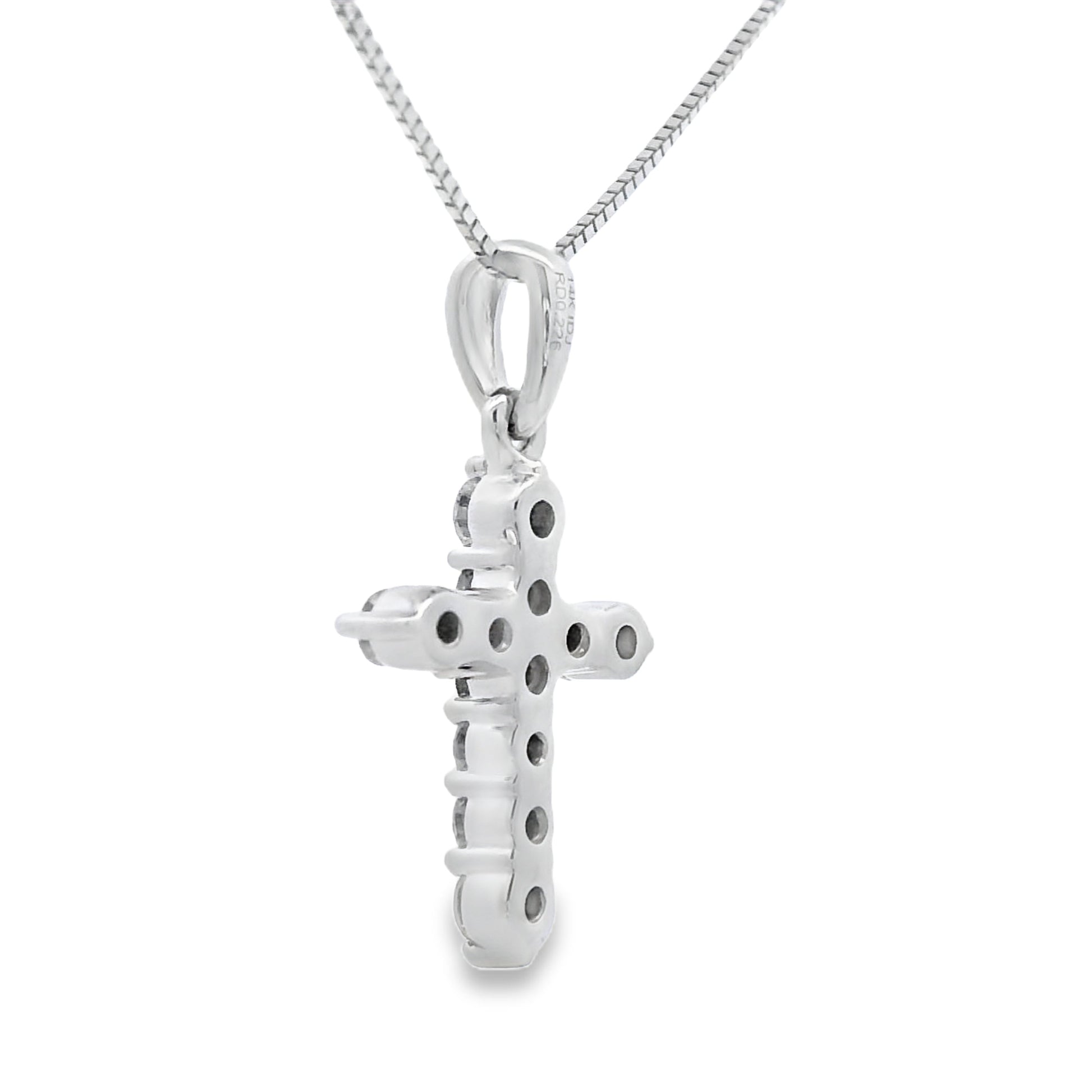 .23ct Diamond Cross Religious Pendant 14KT White Gold Bids.com