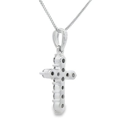 .23ct Diamond Cross Religious Pendant 14KT White Gold Bids.com