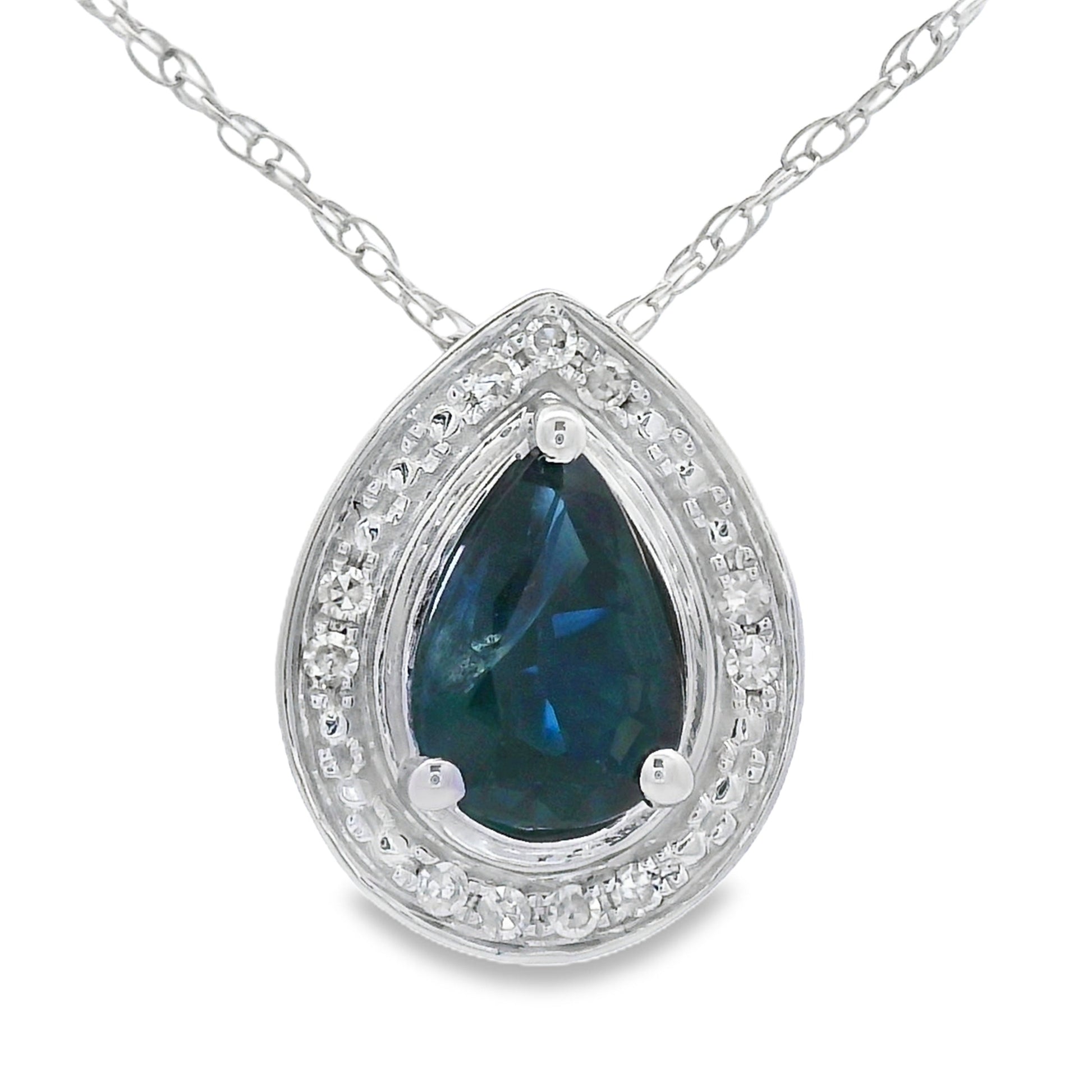 .54ct Sapphire Diamond Fashion Pendants 10KT White Gold Bids.com