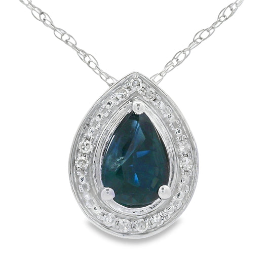 .54ct Sapphire Diamond Fashion Pendants 10KT White Gold Bids.com