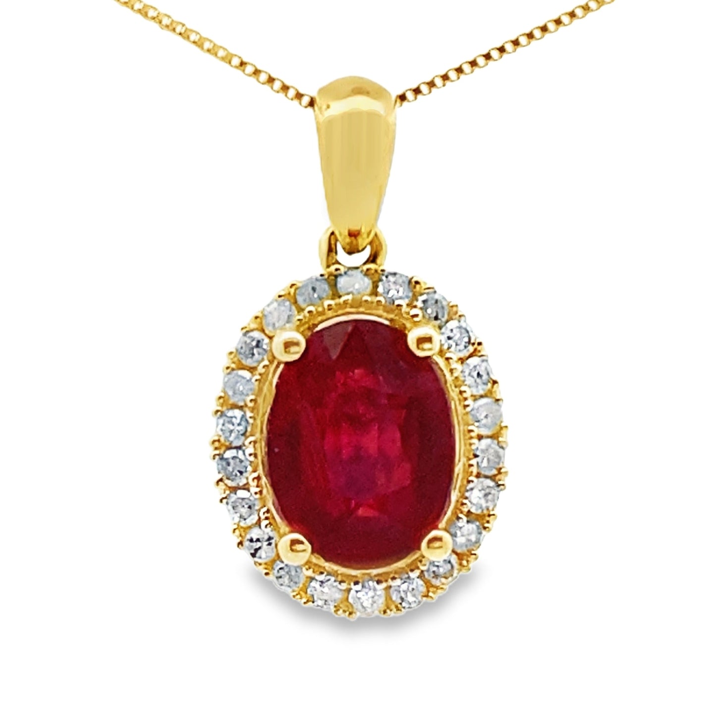 2.22ct Ruby Diamond Fashion Pendants 10KT Yellow Gold Bids.com