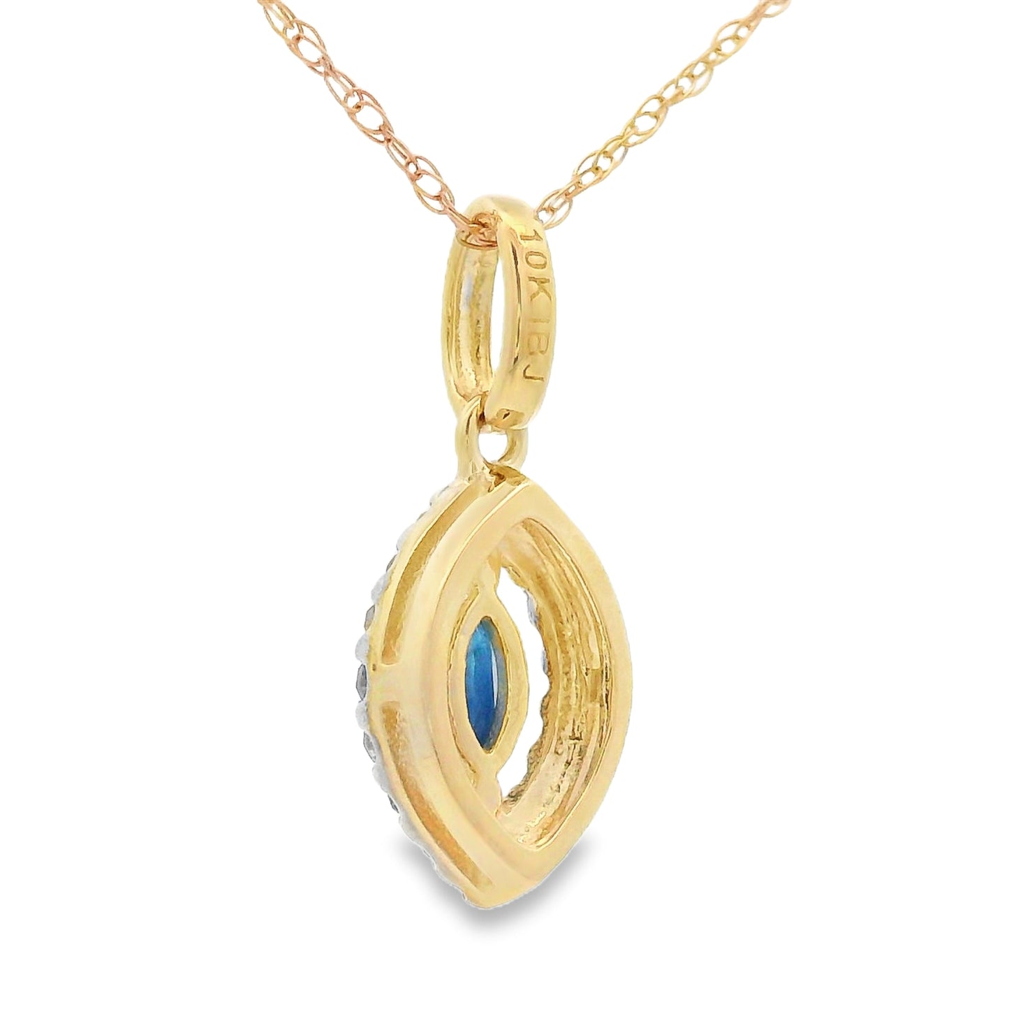 Sapphire Diamond Fashion Pendants 10KT Yellow Gold Bids.com