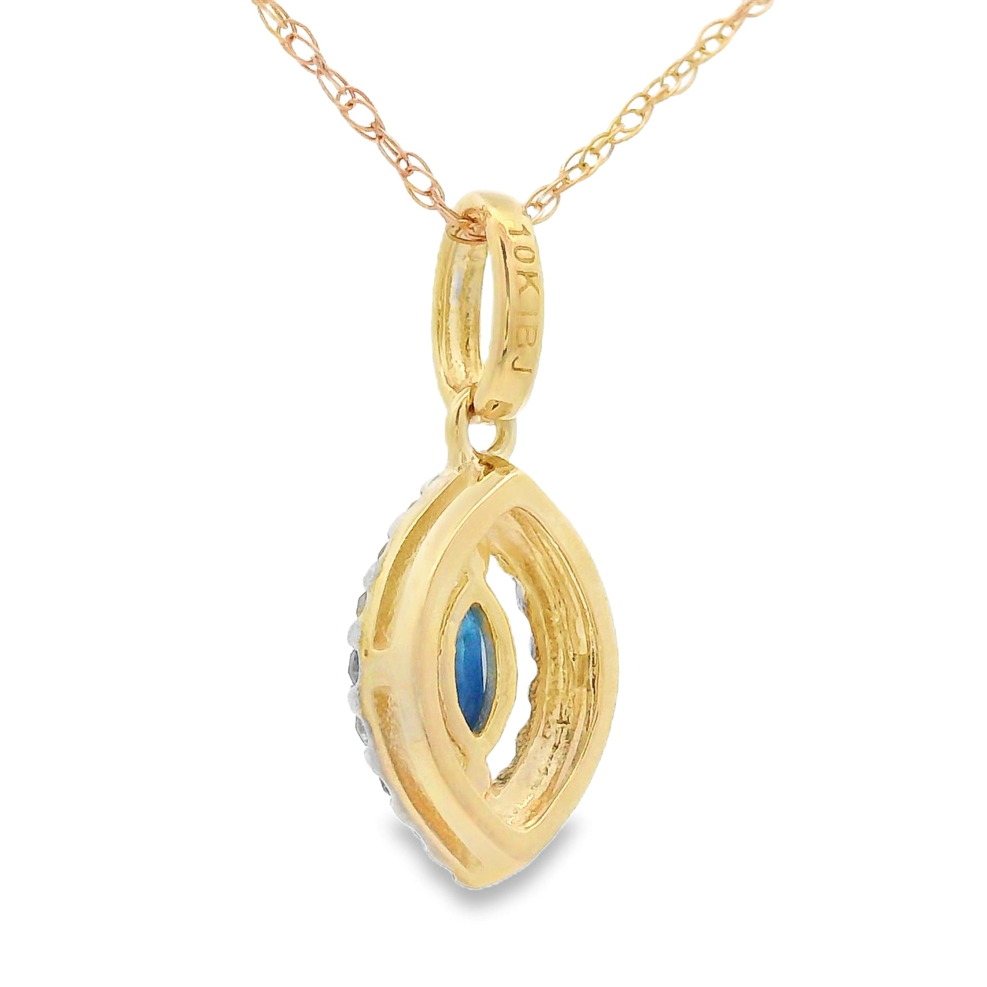 Sapphire Diamond Fashion Pendants 10KT Yellow Gold Bids.com