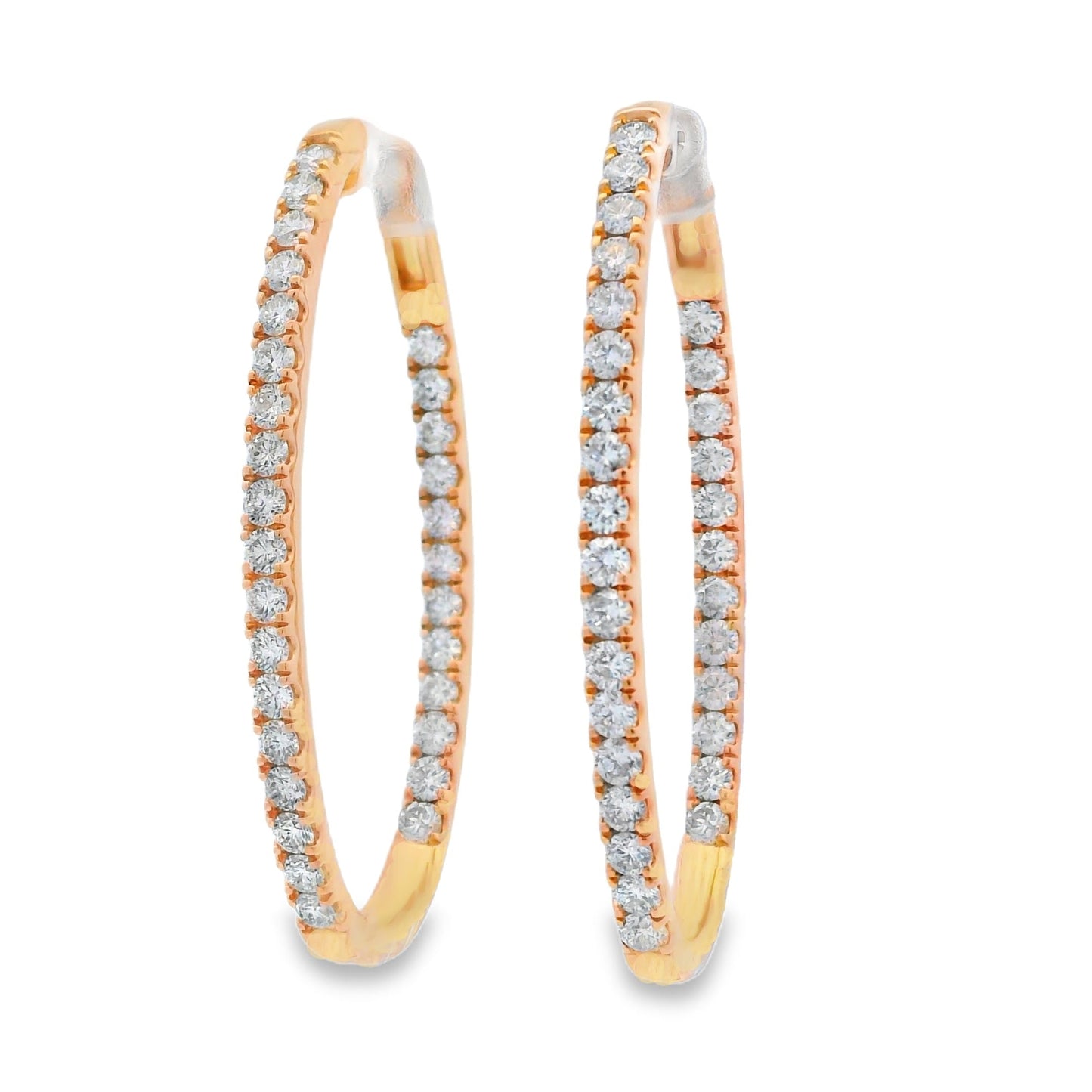 3.00ct Lab Grown Diamond Hoop Earrings 10KT Yellow Gold Bids.com