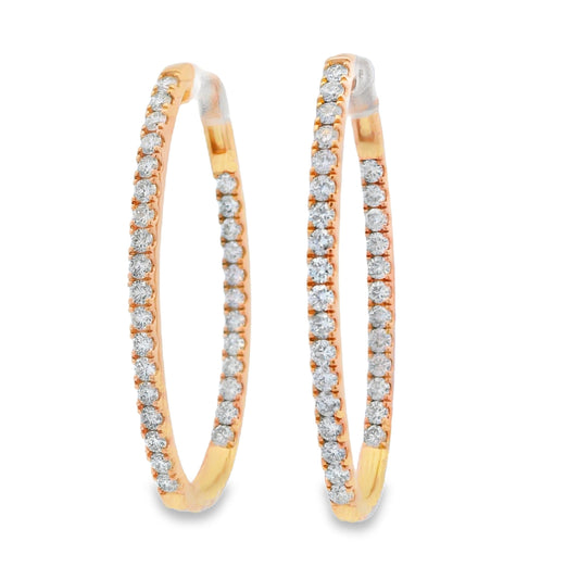 3.00ct Lab Grown Diamond Hoop Earrings 10KT Yellow Gold Bids.com