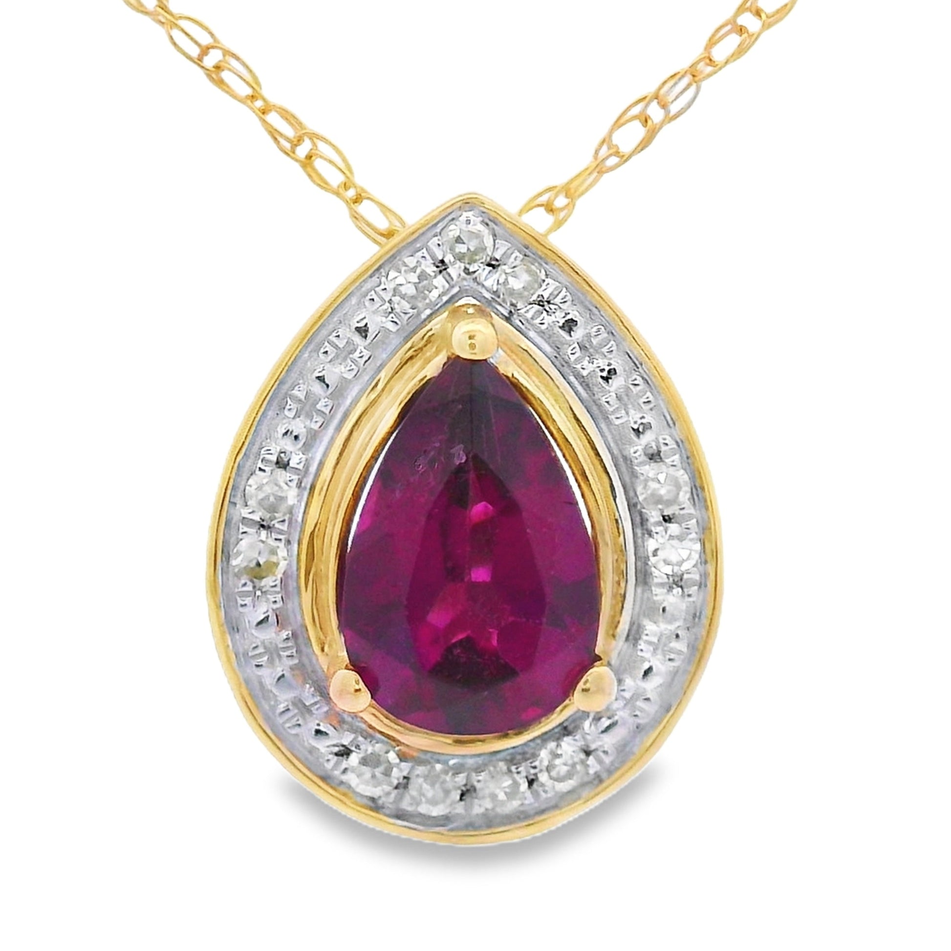 .52ct Garnet Diamond Fashion Pendants 10KT Yellow Gold Bids.com