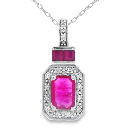 .82ct Ruby Diamond Fashion Pendants 14KT White Gold Bids.com