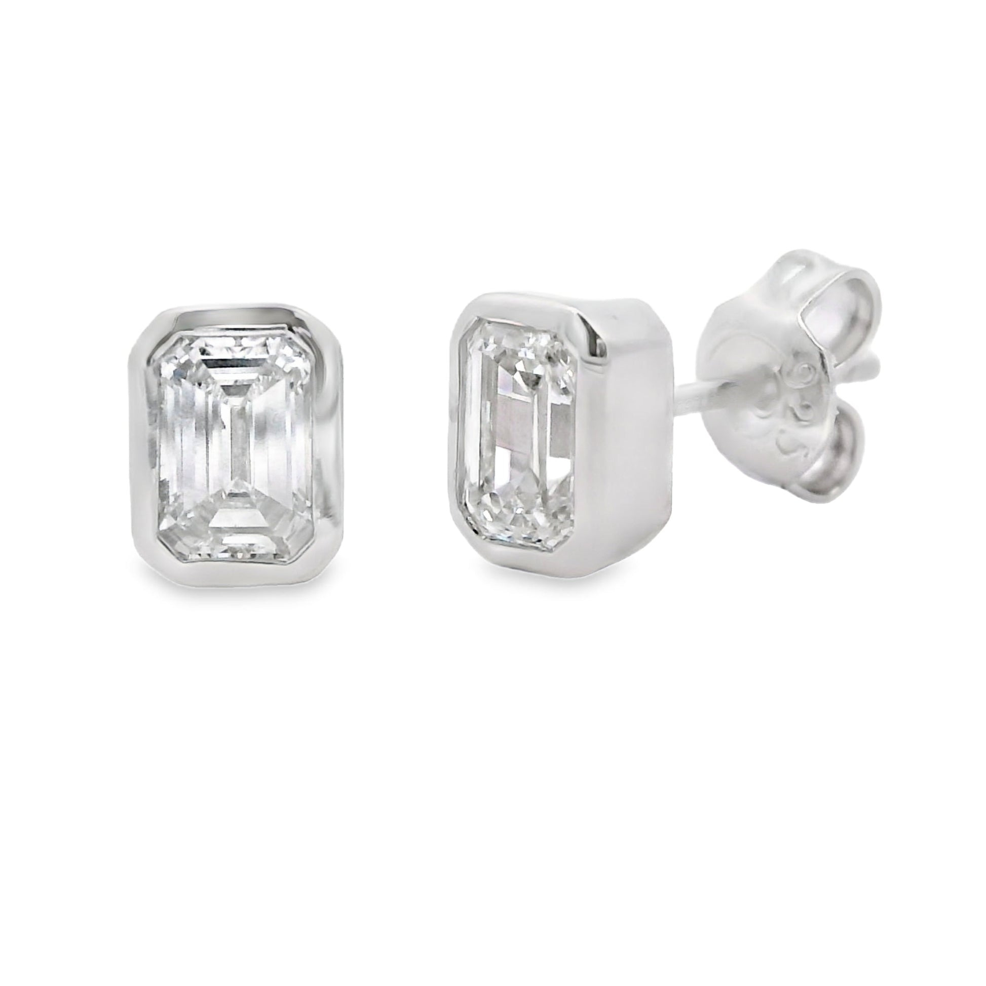 1.00ct Lab Grown Diamond Stud Earrings Sterling Silver Bids.com