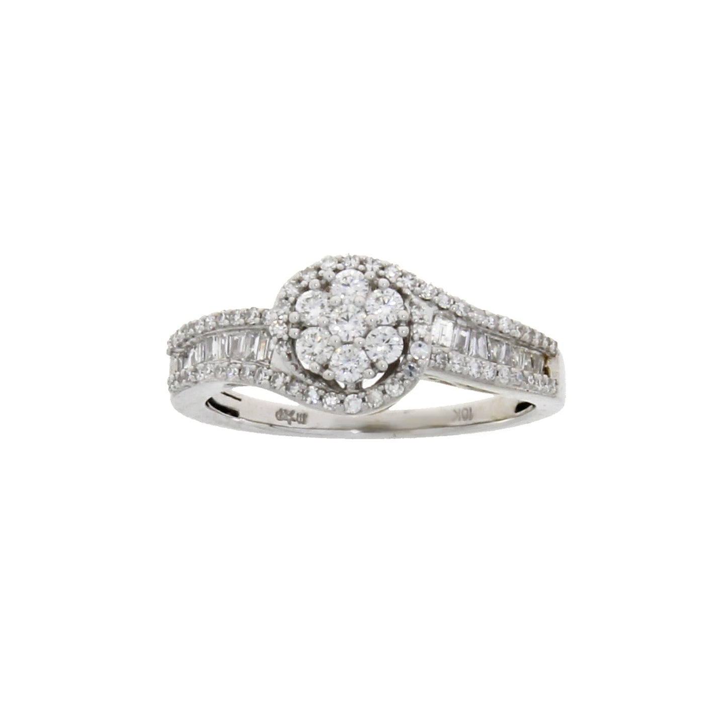 Genuine .50ct Diamond Eng Only 10KT White Gold Bids.com