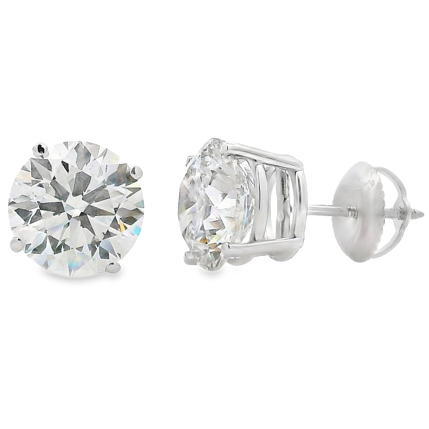 4.40ct Lab Grown Diamond Stud Earrings 14KT White Gold Bids.com